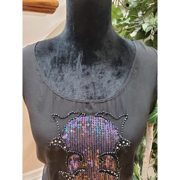 Maurices Women's Black 100% Polyester Round Neck Sleeveless Top Blouse Size 1 - Picture 2 of 12